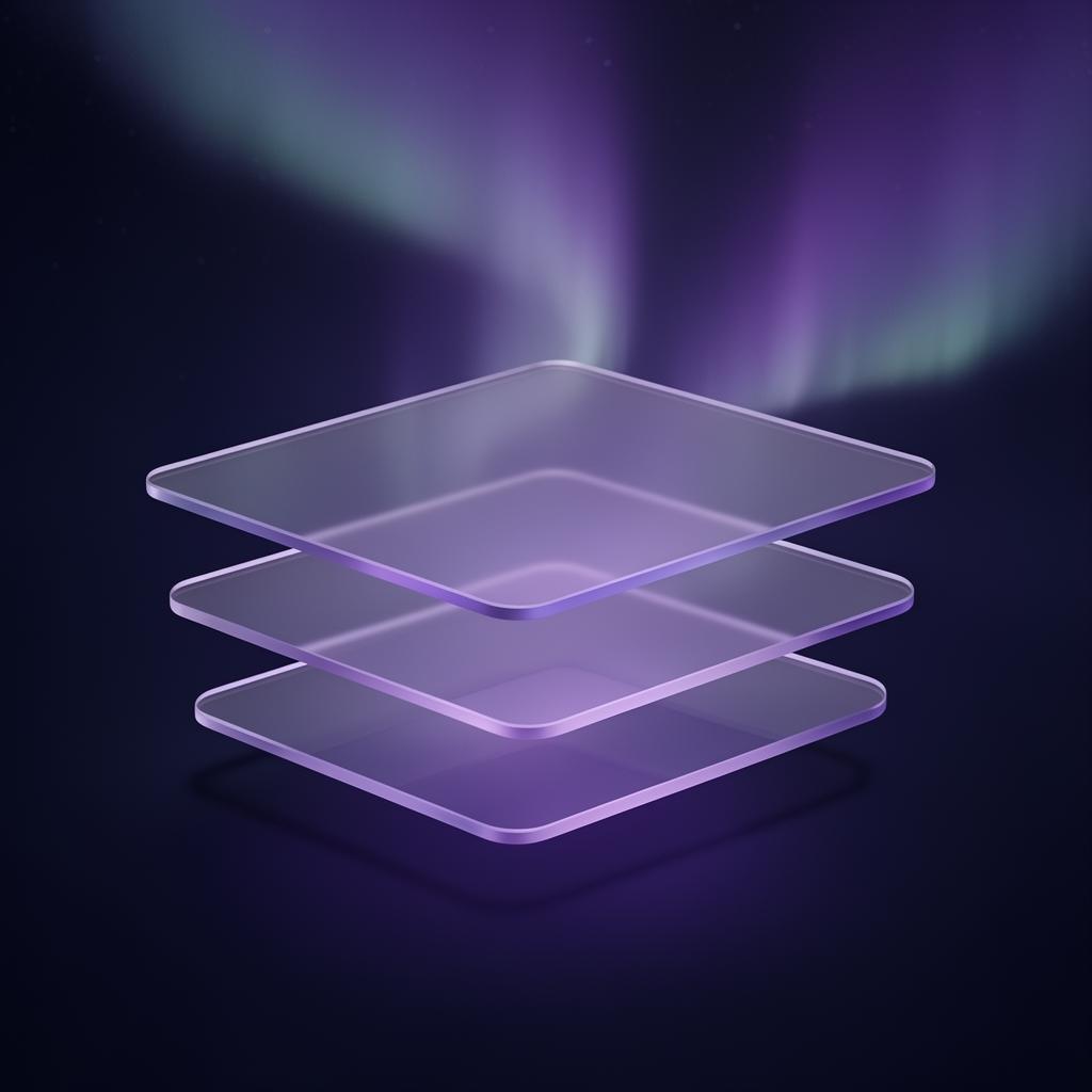 Stacked premium glass dashboard cards